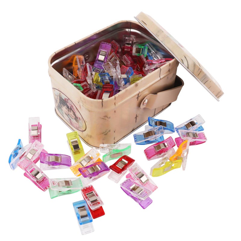 GDMINLO 100 Pack Multipurpose Sewing Clips for Quilting and Crafts with Tin Box, Assorted Colors - Image 5